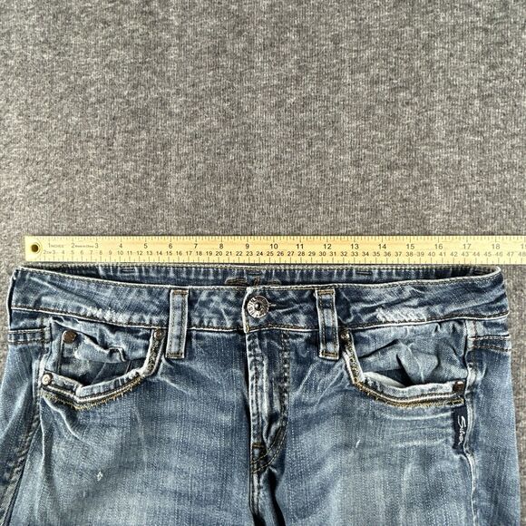 Silver Jeans Lola Womens Sz 36x29 Bootcut Embroidered Medium Wash Denim - Picture 5 of 10